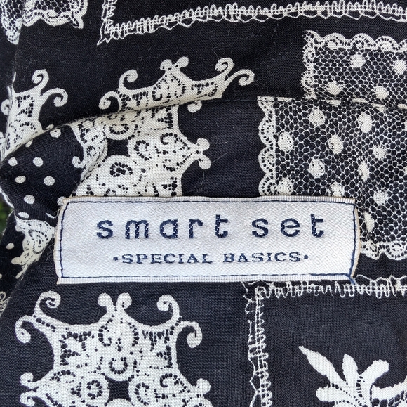 Vintage 90s Smart Set Patchwork Whimsigoth Button-Up Dress Size Small - Picture 8 of 10